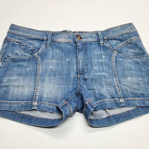 NWOT Women's Goldsign Duval Blue Denim Stretch Short Shorts size 31